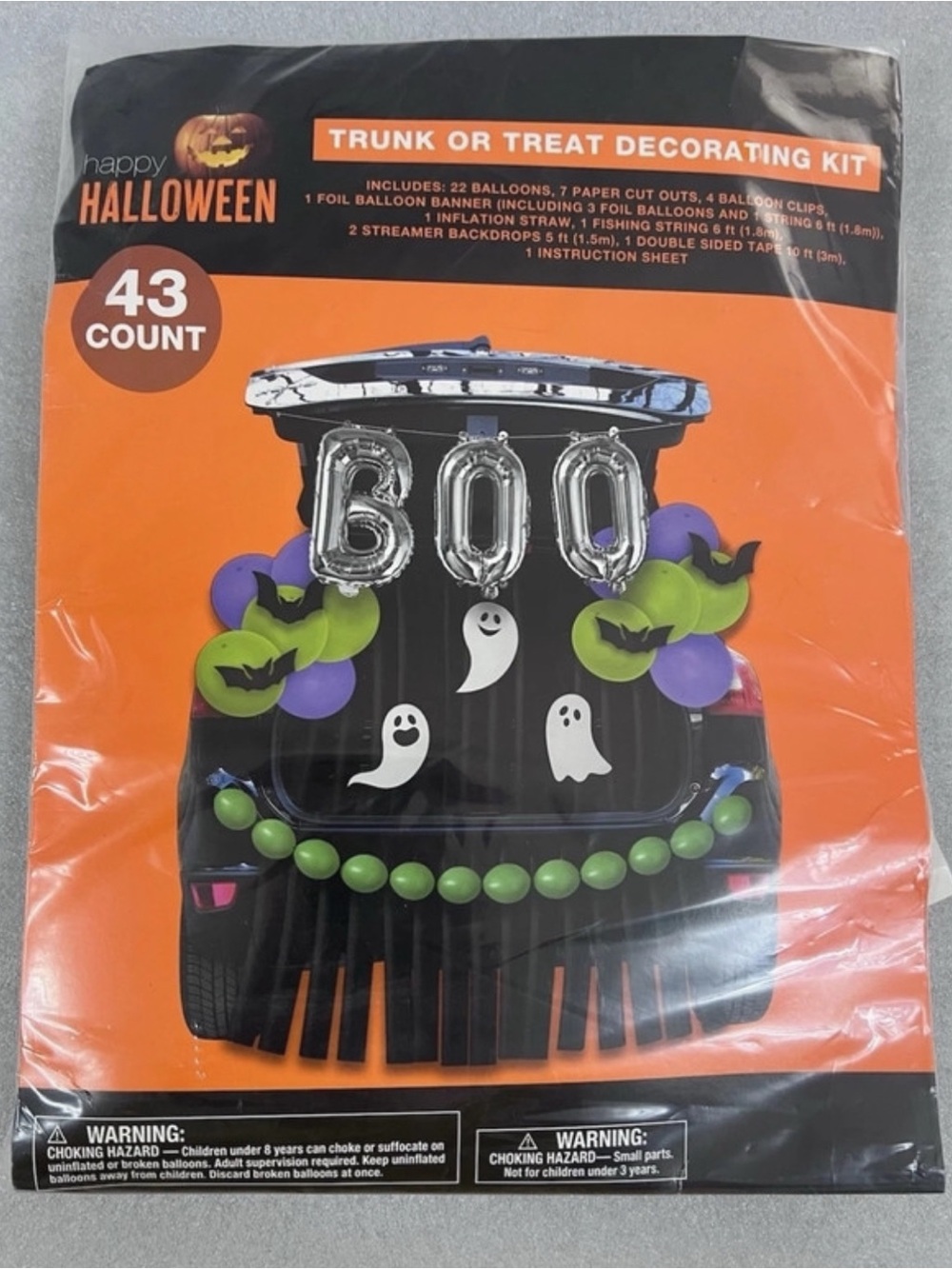 Happy Halloween Trunk or Treat Decorating Kit - Black, Orange, Purple, Green
